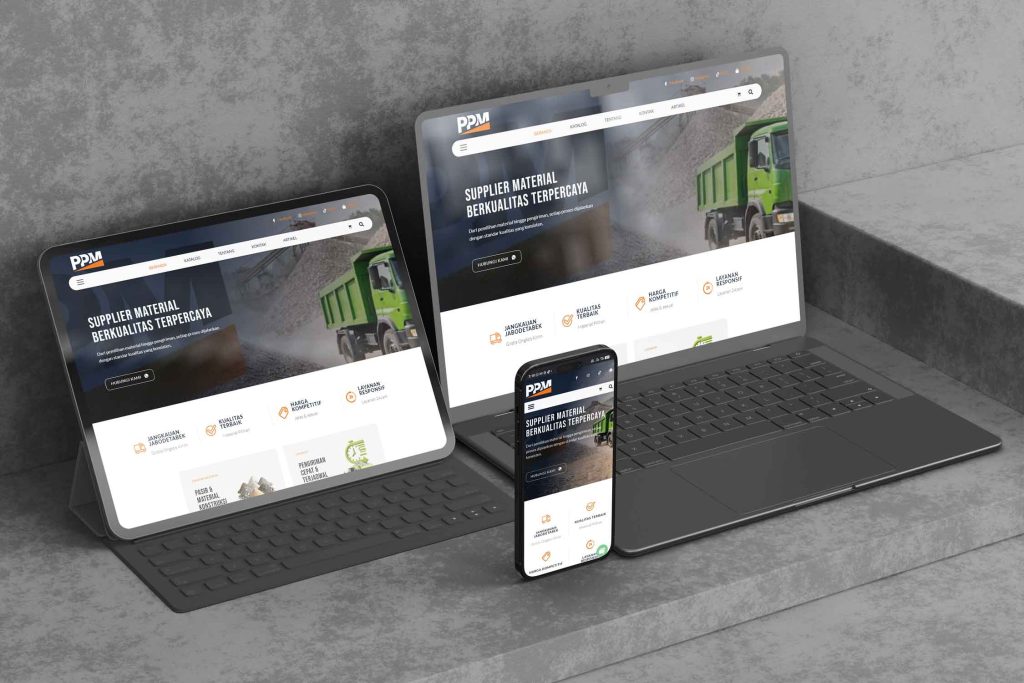 Website Prima Pasir Mandiri dengan tampilan profesional dan modern.